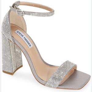 Steve Madden Tiaa-R Heeled Sandals In Rhinestone Size 10